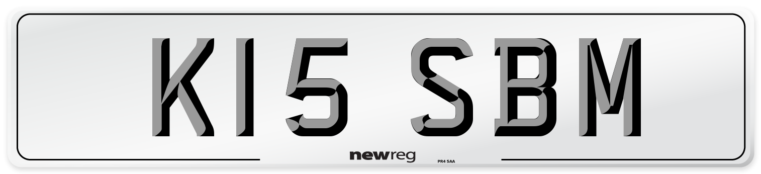 K15 SBM Number Plate from New Reg